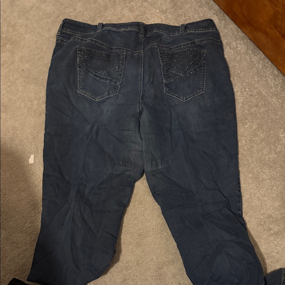 Lane Bryant Dark Blue Denim Jeans with Studded Pockets